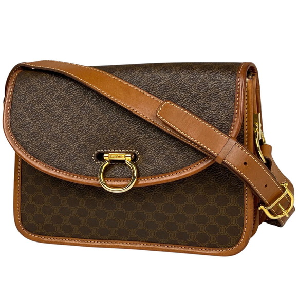 Celine Macadam Shoulder Bag canvas patterned brown - Picture 1 of 6